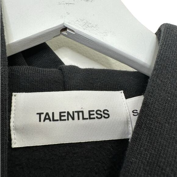 Talentless Mens Black & White Logo Hoodie Size Small - Picture 4 of 10